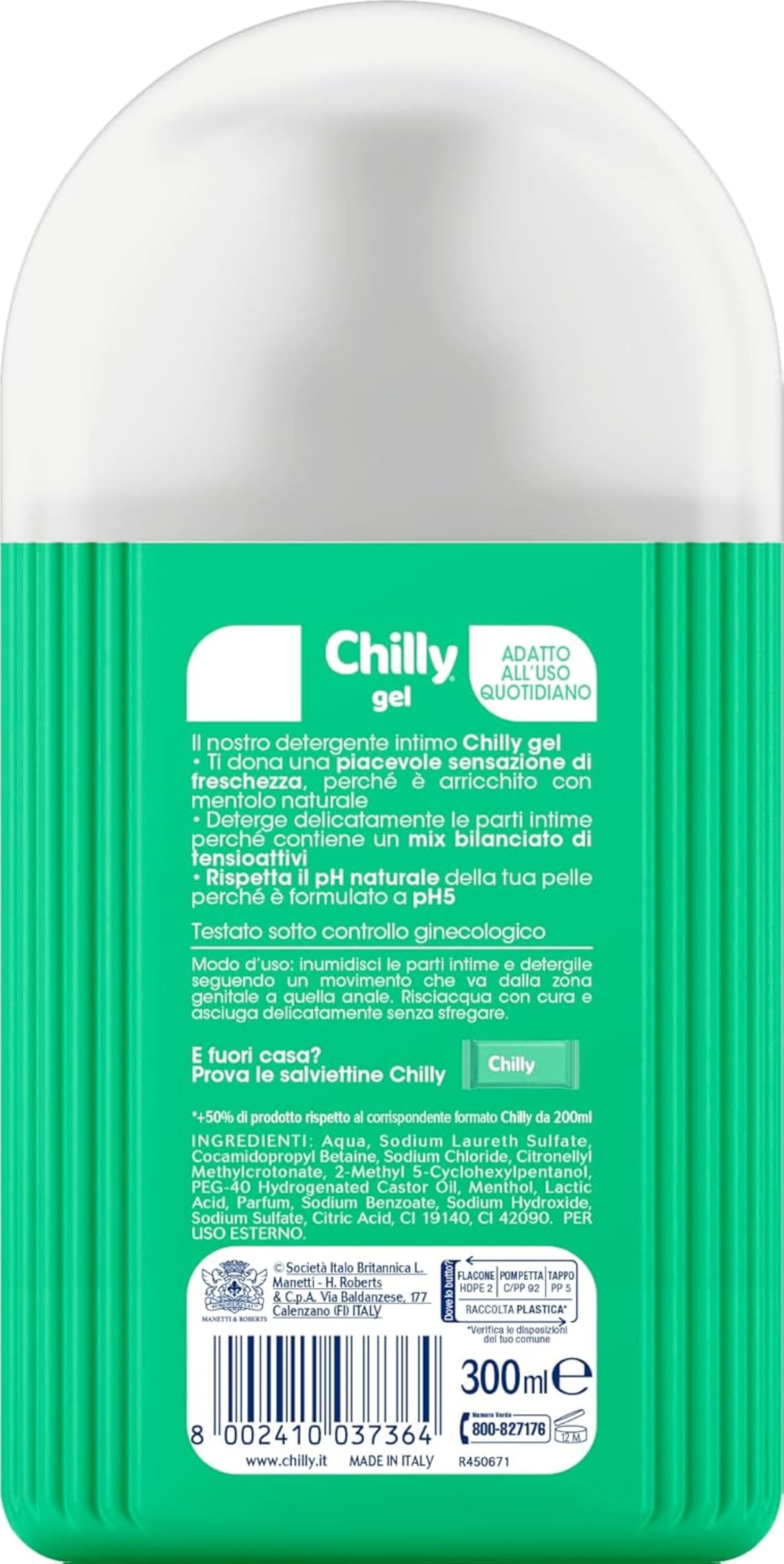 chilly-detergente-intimo-gel-fresco-mentolo-ph-5-300-ml image 2